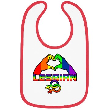 Discover Hands with heart in rainbow colors lesbian pride l Bibs