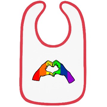 Discover Rainbow hand, hand gesture love Bibs