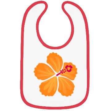 Discover Orange Hand Drawn Hibiscus Flower Bibs