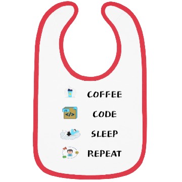 Discover COFFEE CODE SLEEP REPEAT Bibs