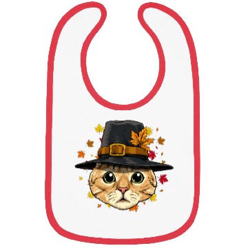 Discover Thanksgiving Cat Pilgrim Bibs