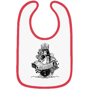 Discover Pin up, Hot rod and Speedometer, black and white Bibs