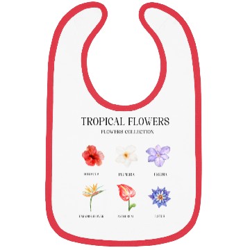 Discover Tropical Flowers, Flowers Gift Bibs