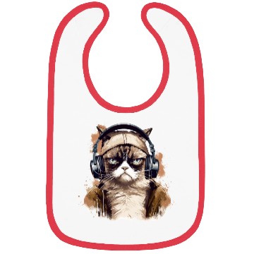 Discover Funny Cat - grumpy face Bibs