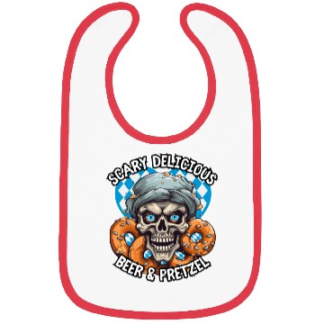 Discover Skull beer and pretzel - Scary delicious Bibs