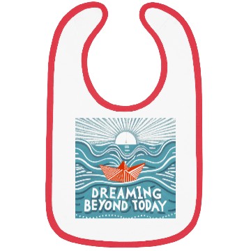 Discover Dreaming Beyond Today Bibs - Red Paper Boat Journey