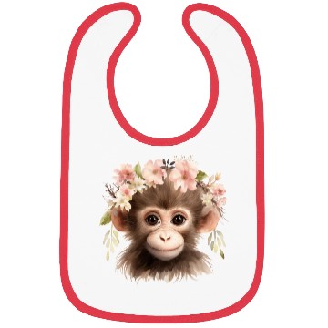 Discover Monkey Chimpanzee Jungle Animal Boho Floral Ape Bibs