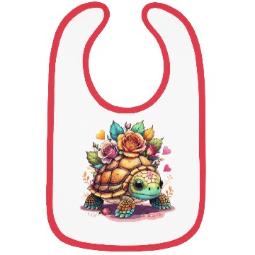 Discover Sweet Turtle among the roses Bibs