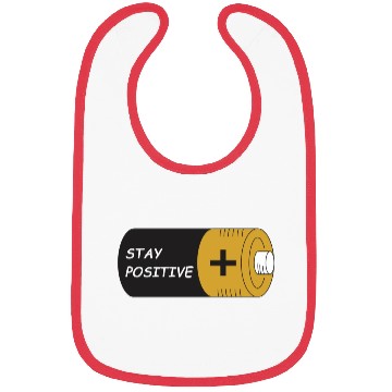 Discover Stay Positive Battery Cell Motivation Sticker Bibs