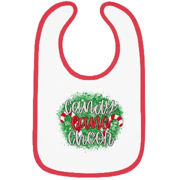 Discover Candy Cane Cheer Happy Christmas Xmas Holiday Bibs