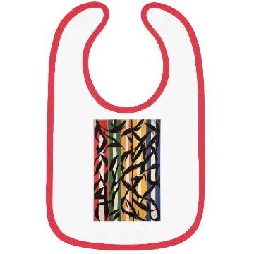 Discover Striped Abstract Painting with Leaves Bibs