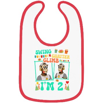 Discover Swing Chatter Climb I'm 2 Monkey Lover Kid 2nd Bibs