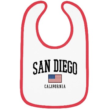 Discover San Diego - California - USA Flag Bibs