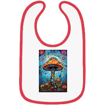 Discover Mushroom forest art Bibs