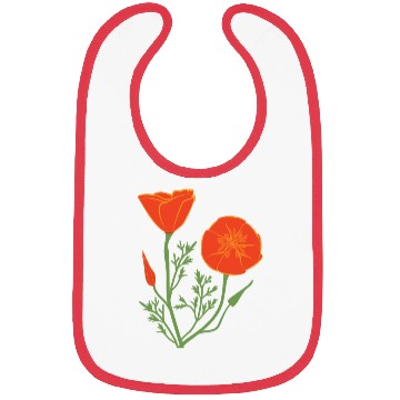 Discover California Poppies on Clear Background Bibs