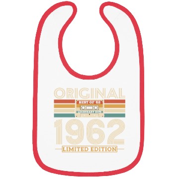Discover Retro '62 Vintage Birthda Bibs