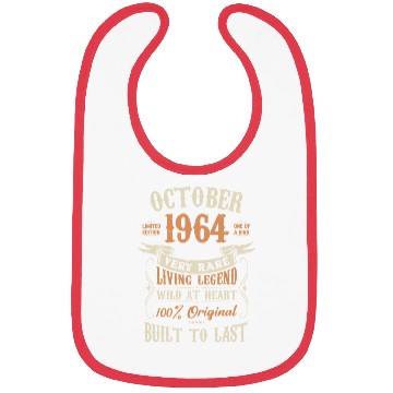 Discover October 1964 Birthday Surprise Bibs