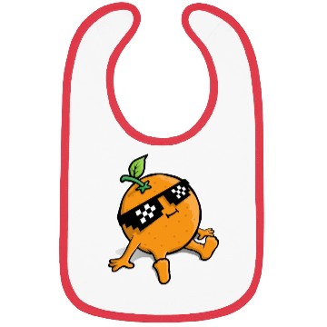 Discover Cool Relaxing Orange Fruit Pixel Sunglasses Face Bibs