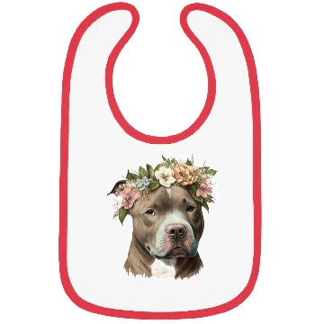 Discover pit bull with flower crown Bibs