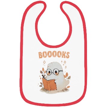 Discover Funny Halloween Ghost Book Reading School Teacher Bibs