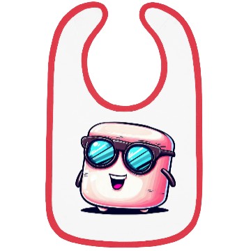 Discover Cool Marshmallow with Sunglasses: Casual Design Bibs