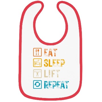 Discover Eat Sleep Lift Repeat Bibs