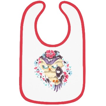 Discover Wise bird gift flowers blossoms sweet owl Bibs