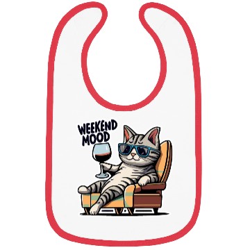 Discover Weekend Mood Cat Chill Bibs