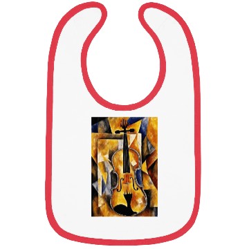 Discover Violin Painting with Geometric Art Bibs