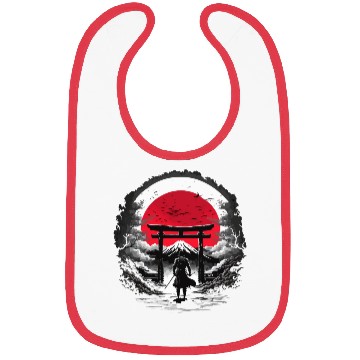 Discover Moonlit Meadow Samurai Illustration Bibs