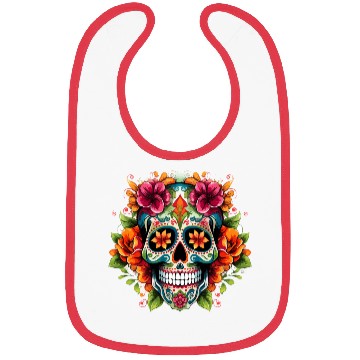 Discover Day of the Dead Iconic Sugar Skull Bibs