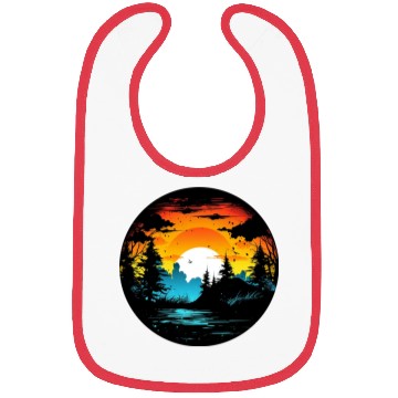 Discover Riverside Twilight in the Forest Bibs