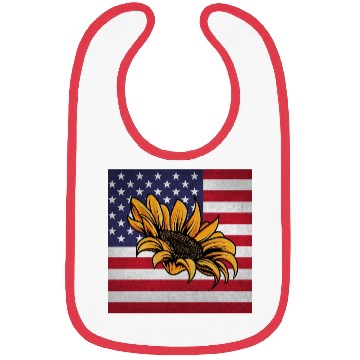Discover Sunflower Gardening Us Flag Bibs