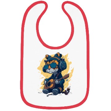 Discover fanny, Beautiful tiger design .cute guitar design Bibs