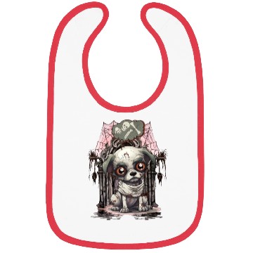 Discover HalloweeChihuahua Mummy Dreaming of Skeleton Bones Bibs