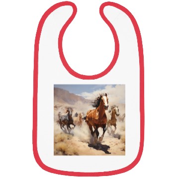 Discover wild horses running in the desert Bibs