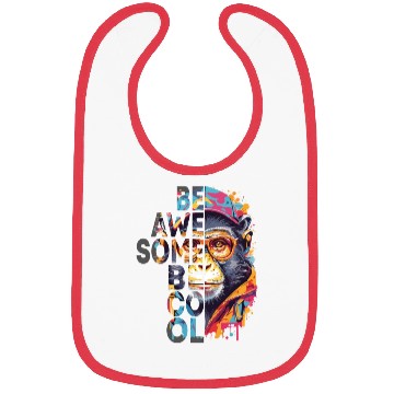 Discover monkey wearing glasses and hat, be awesome be cool Bibs