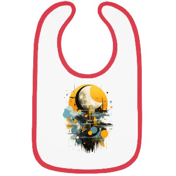 Discover Abstract Moon Over City Bibs