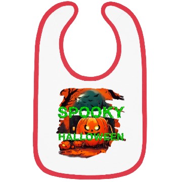 Discover Spooky Halloween scary pumpkin Bibs