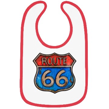 Discover Route 66 vintage sign - Rusty metal Bibs