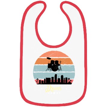 Discover Drums Vintage Music Retro Sunset Bibs