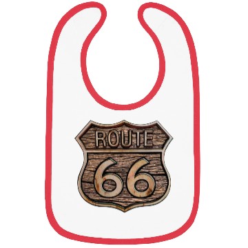Discover Route 66 vintage sign - Wood log signage Bibs