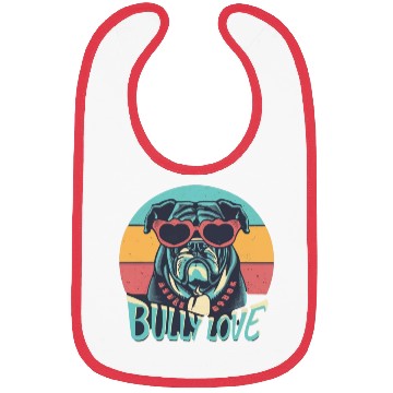 Discover Dog Love Bully Retro Bibs Dog owner Bully lover