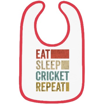 Discover Retro Eat Sleep Cricket Repeat Funny Cricket Bibs