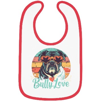 Discover Dog Love Bully Retro Bibs Dog owner Bully lover