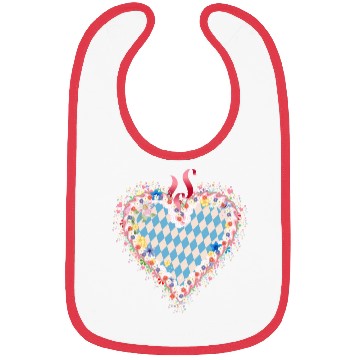 Discover Gingerbread heart shape blue white Bavarian style Bibs