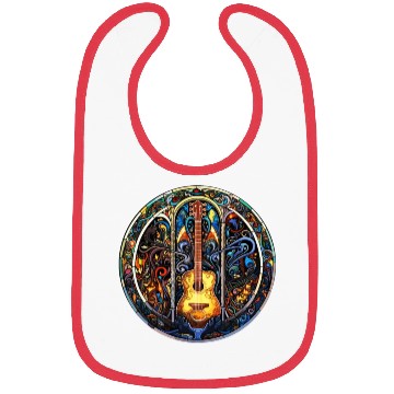 Discover Guitar Stained Glass Style - Funny Guitar Art Bibs
