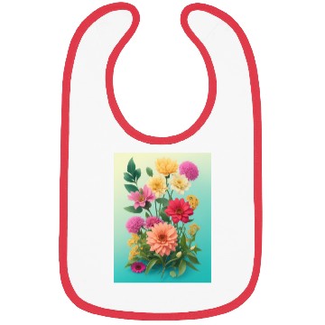 Discover Peach and Pink Spring Flowers Bibs
