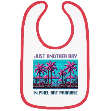 Discover Just Another Day In Pixel Art Paradise Bibs