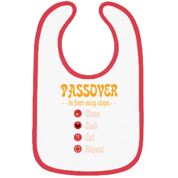 Discover Passover 4 steps Clean Cook Eat Repeat Matzah Bibs